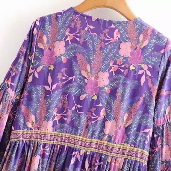 LAST ONE🎉Floral lantern sleeve dress - Picture 2 of 16